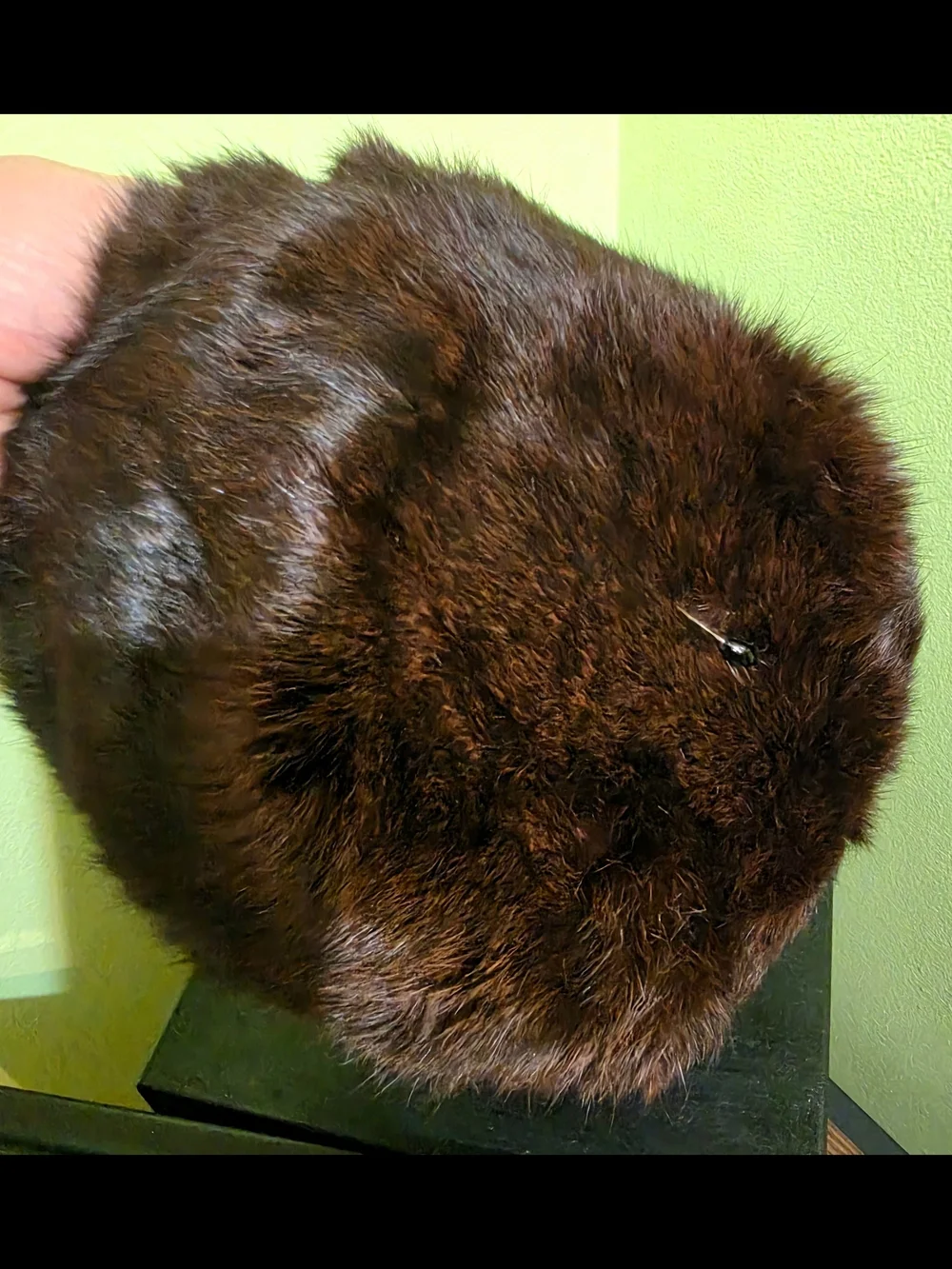 50s Mink Fur Pillbox Hat